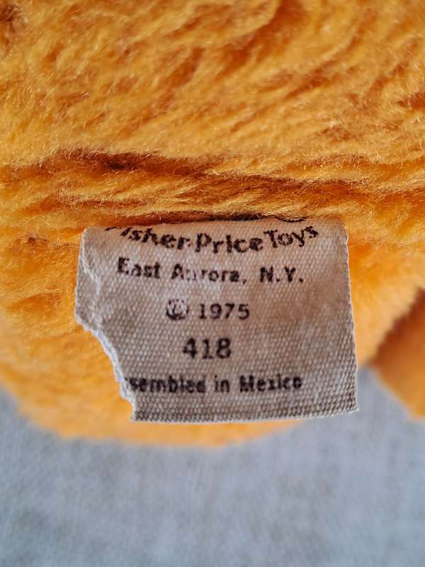 Freddy Orange Teddy Bear 1975 Fisher Price Vintage