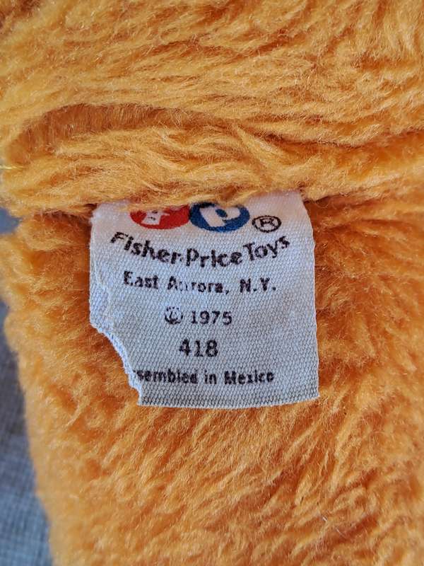 Freddy Orange Teddy Bear 1975 Fisher Price Vintage