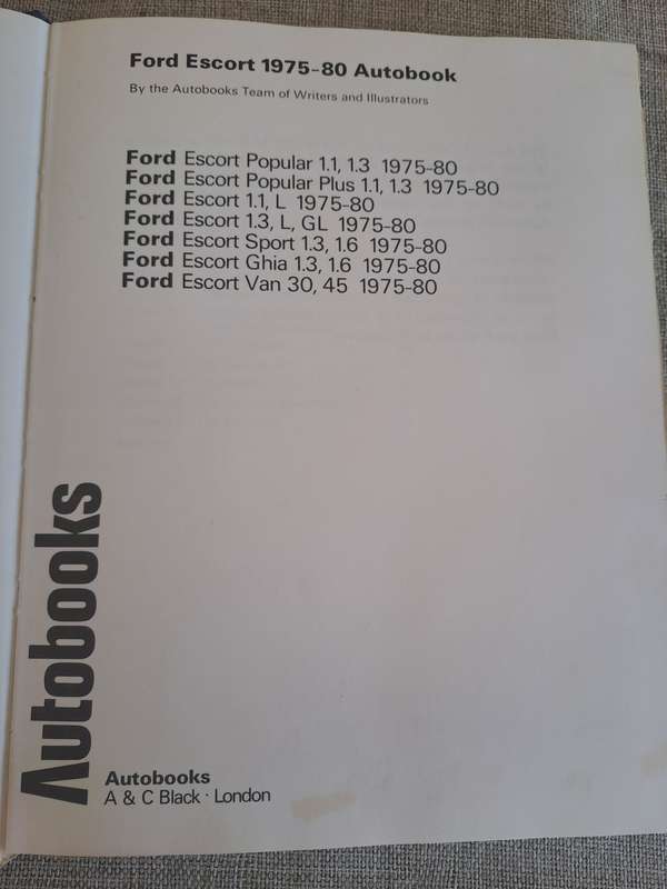Ford Escort 1975-80 Owners Workshop Manual - Autobooks