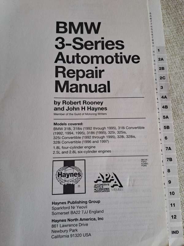 BMW 3-Series 1992-1997 Automotive Repair Manual - Haynes