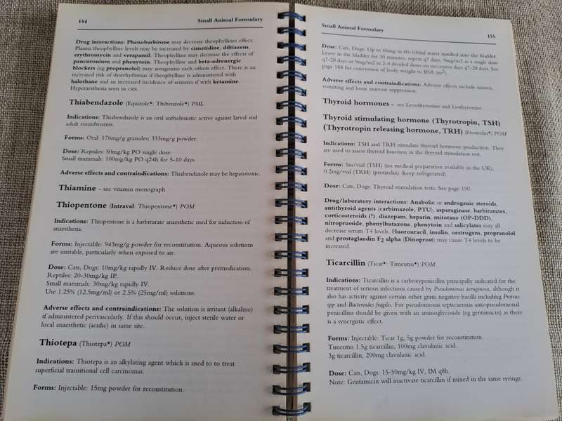 Small Animal Formulary  1st Edition