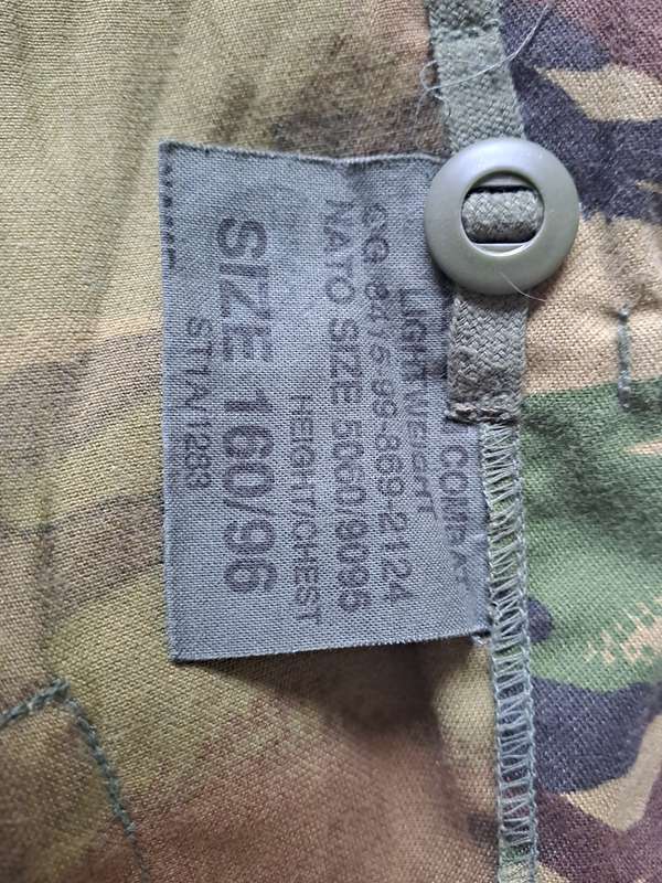Combat Jacket Camo DPM (DCTA) Lightweight - Size 160/96