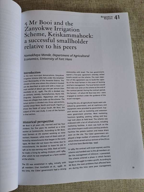 Research Report 41: Strategies to support South African smallholders as a contribution to government