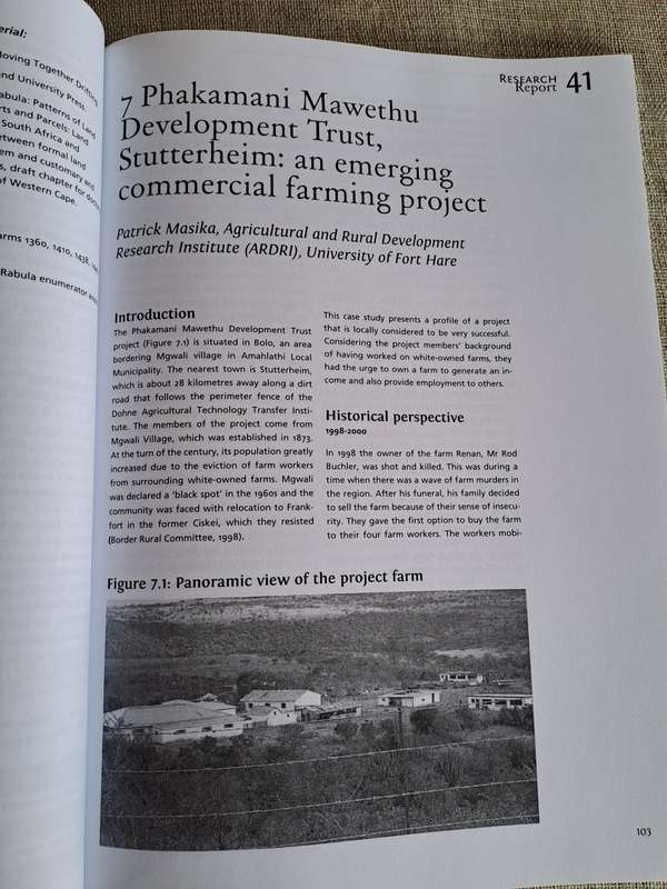 Research Report 41: Strategies to support South African smallholders as a contribution to government
