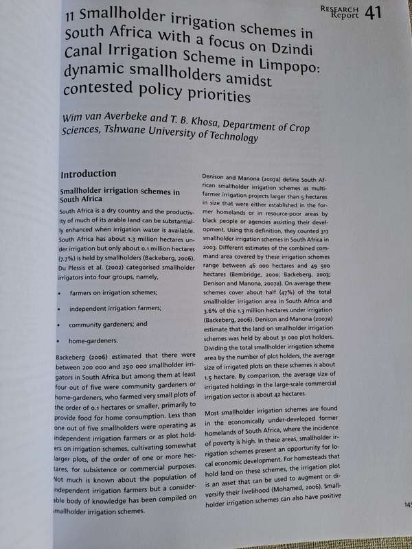 Research Report 41: Strategies to support South African smallholders as a contribution to government