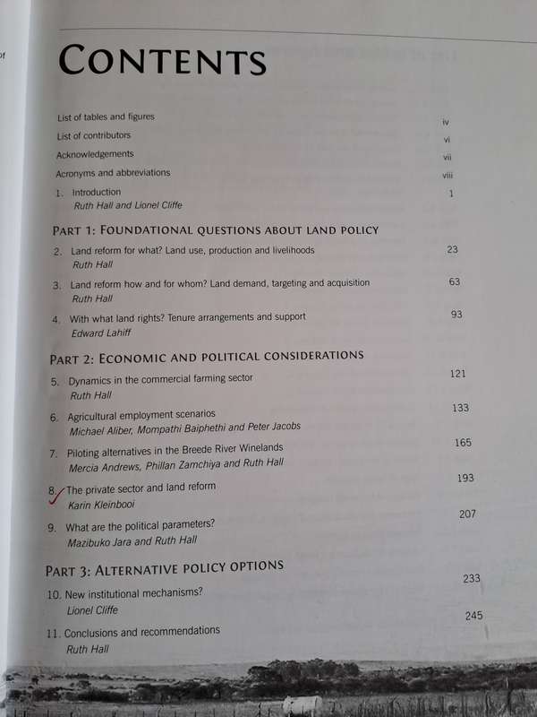 Another countryside? Policy Options for Land and Agrarian Reform in South Africa