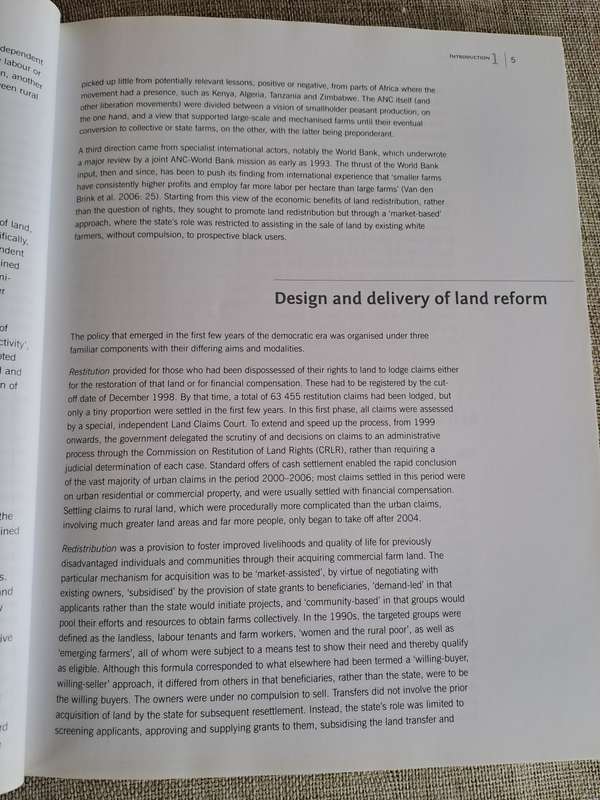 Another countryside? Policy Options for Land and Agrarian Reform in South Africa
