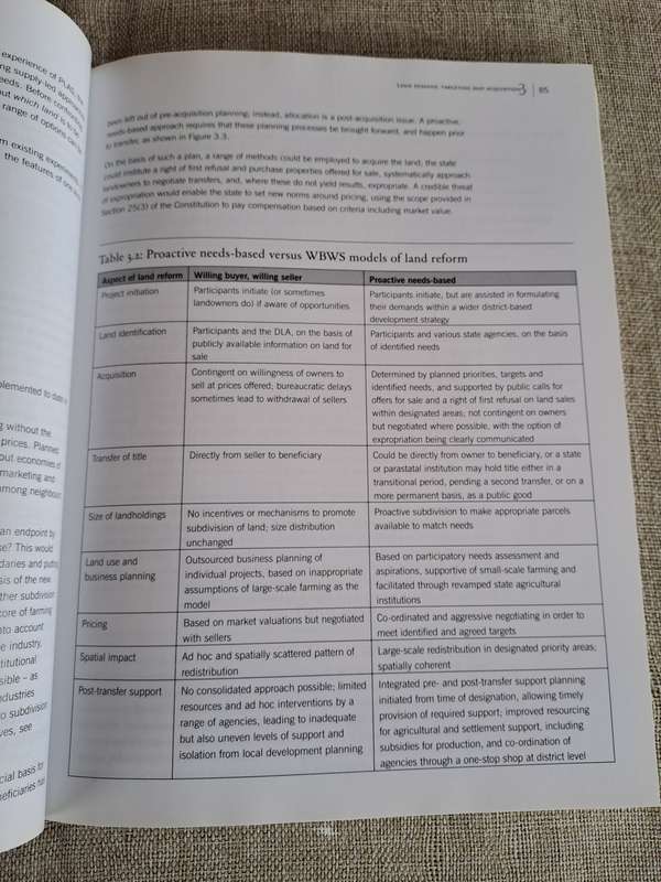 Another countryside? Policy Options for Land and Agrarian Reform in South Africa