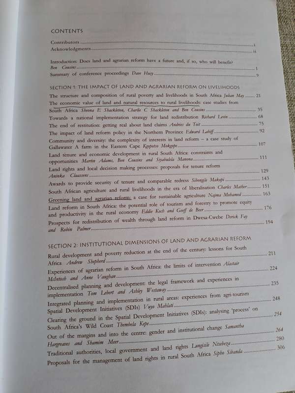 At the Crossroads: Land and agrarian reform in South Africa into the 21st century