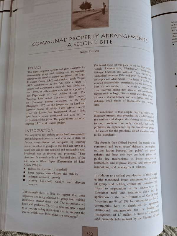 At the Crossroads: Land and agrarian reform in South Africa into the 21st century