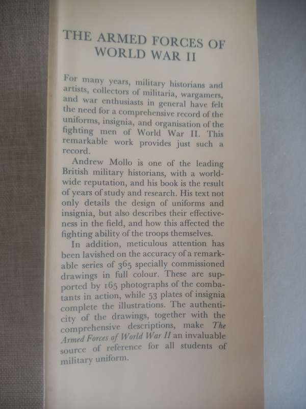 The Armed Forces of World War II - Uniforms, Insignia and organisation - Andrew Mollo