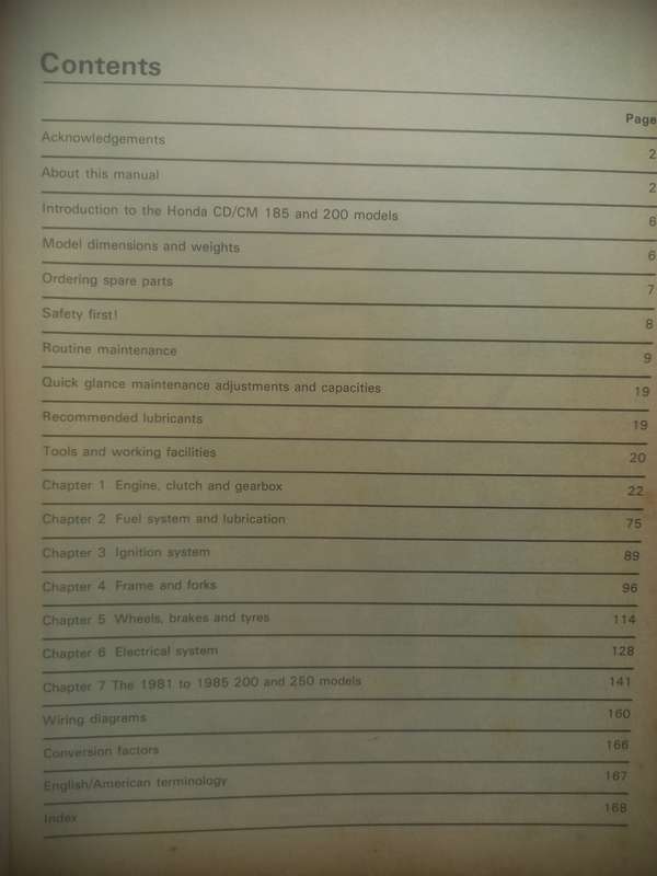 Honda CD/CM 185, 200T and CM250C - 1977 to 1985 - Owners Workshop Manual - Haynes