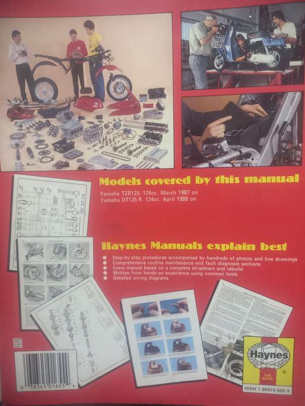 Yamaha TZR125 and DT125 R - 1987 to 1990 - Owners Workshop Manual - Haynes