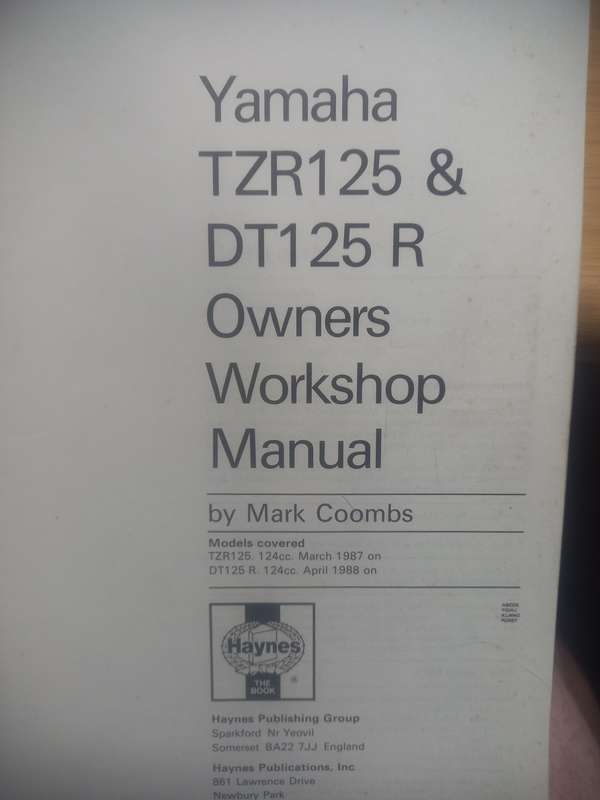 Yamaha TZR125 and DT125 R - 1987 to 1990 - Owners Workshop Manual - Haynes