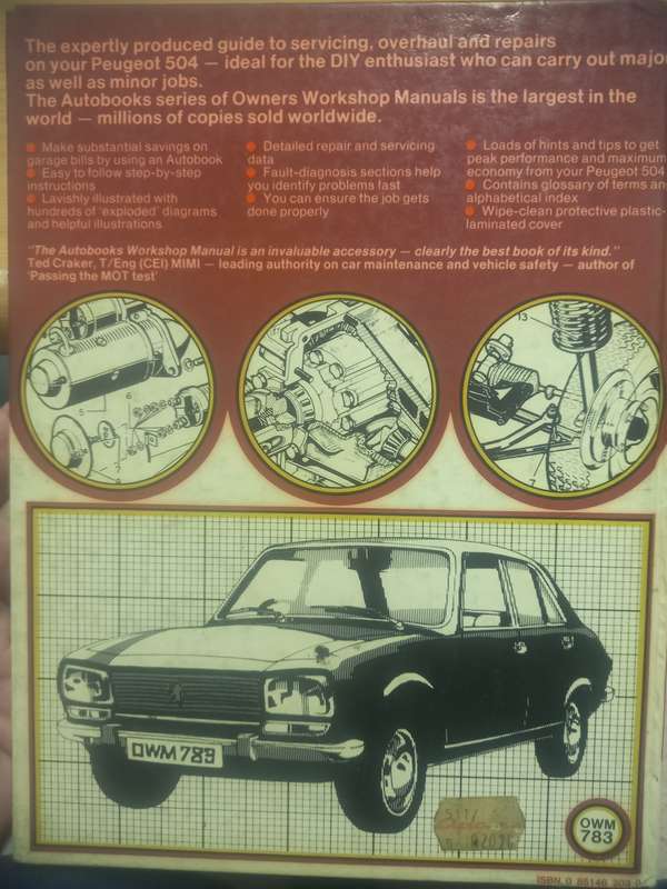 Peugeot 504 - 1968 to 82 - Owners Workshop manual - Autobooks