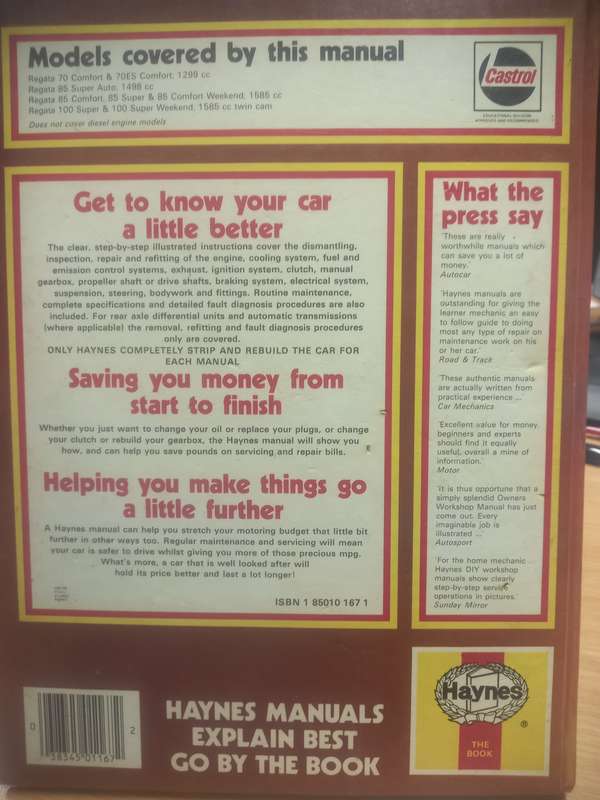 Fiat Regata - 1984 to 1986 - Owners Workshop Manual - Haynes