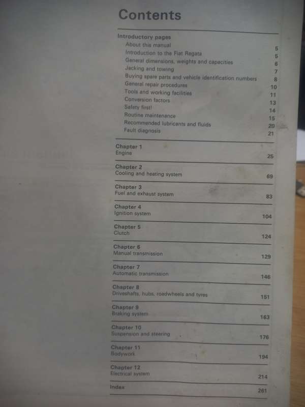 Fiat Regata - 1984 to 1986 - Owners Workshop Manual - Haynes