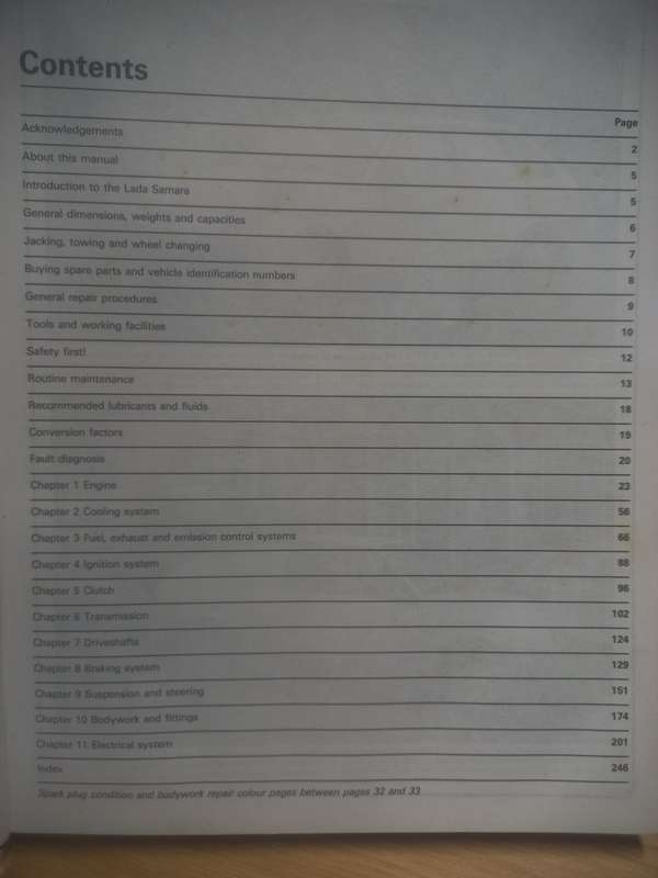 Lada Samara - 1987 to 1991 - Owners Workshop manual - Haynes