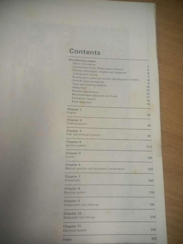 VW Scirocco - 1982 to 1987 - Owners Workshop Manual - Haynes