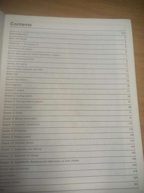 Renault 18 - 1979 to 1986 - Owners Workshop Manual - Haynes