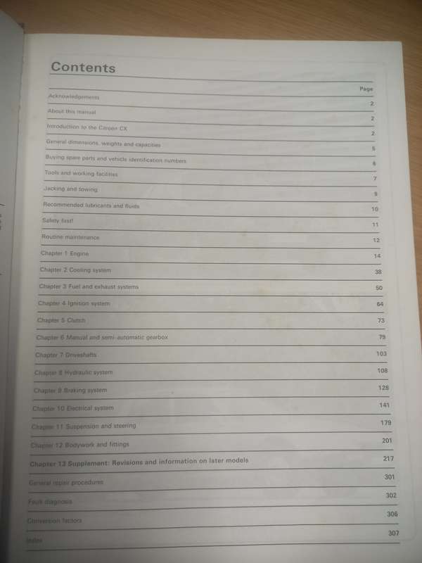Citroen CX petrol - 1975 to 1988 - Owners Workshop Manual - Haynes