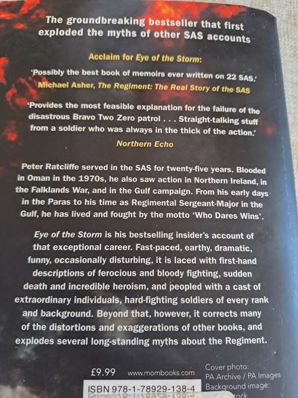 Eye of the Storm: 25 Years in action with the SAS - Peter Ratcliffe DCM