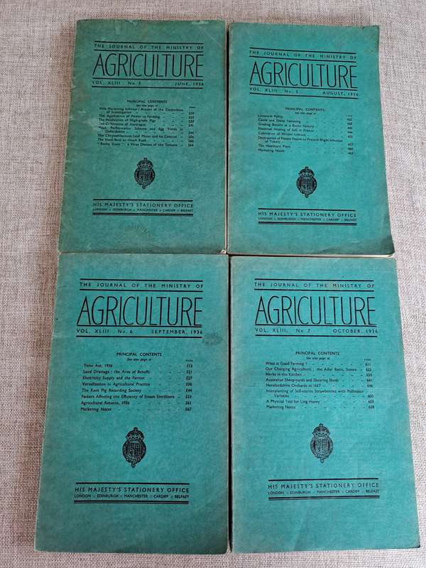 The Journal of the Ministry of Agriculture  set of 4 volumes