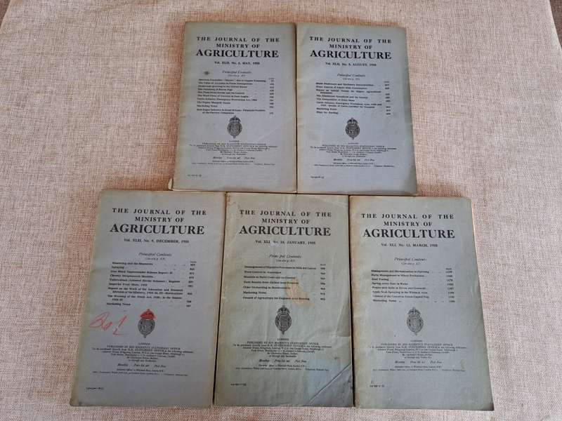 The Journal of the Ministry of Agriculture 1935  set of 5 volumes