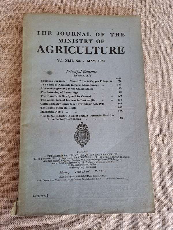 The Journal of the Ministry of Agriculture 1935  set of 5 volumes