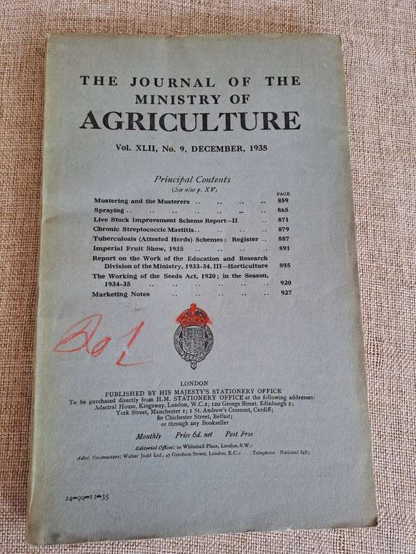 The Journal of the Ministry of Agriculture 1935  set of 5 volumes