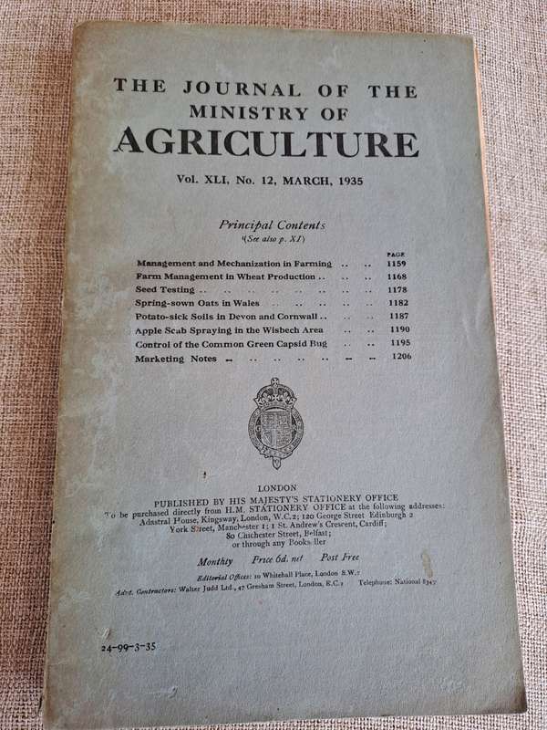 The Journal of the Ministry of Agriculture 1935  set of 5 volumes