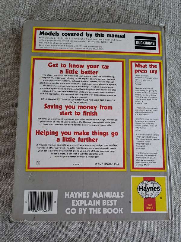 Ford Granada Owners Workshop Manual 1977 to 1985 - Haynes