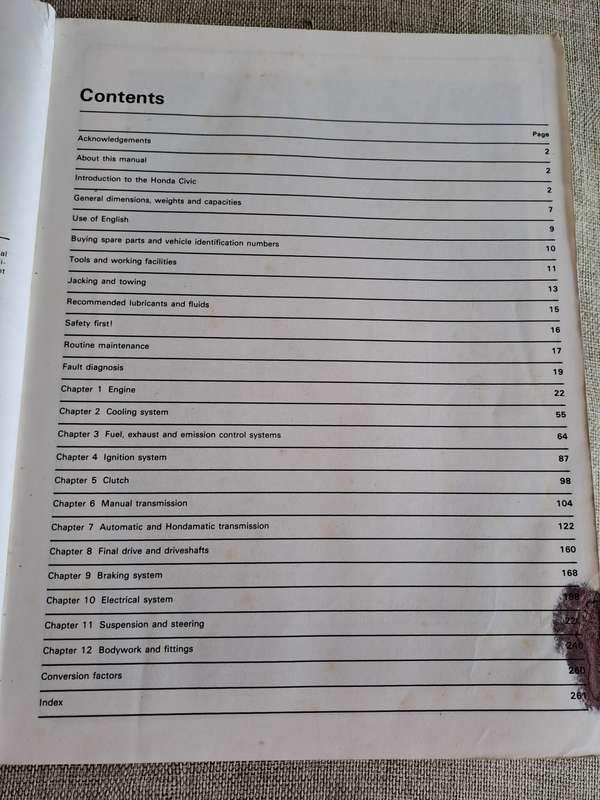 Honda Civic Owners Workshop Manual 1980 to 1981 - Haynes
