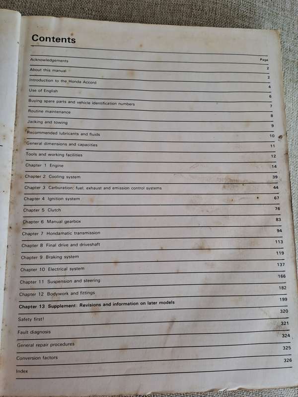 Honda Accord Owners Workshop Manual 1976 to 1984 - Haynes