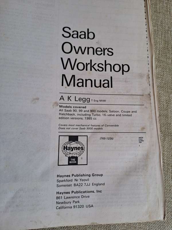 SAAB 90, 99 & 900 Owners Workshop Manual 1979 to 1987 - Haynes