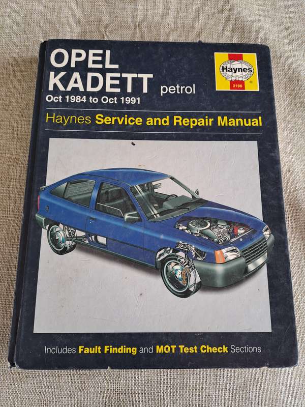Opel Kadett petrol Service and Repair Manual 1984 to 1991 - Haynes