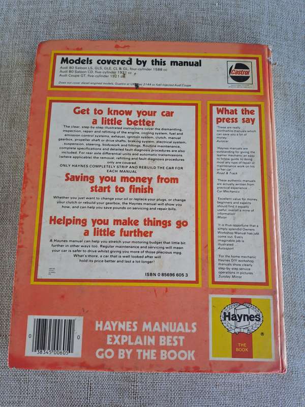 Audi 80 Owners Workshop Manual 1979 to 1983 - Haynes