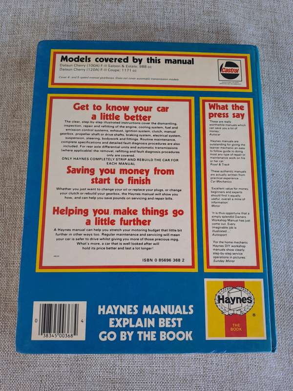 Datsun Cherry F-II Owners Workshop Manual 1976 to 1979 - Haynes
