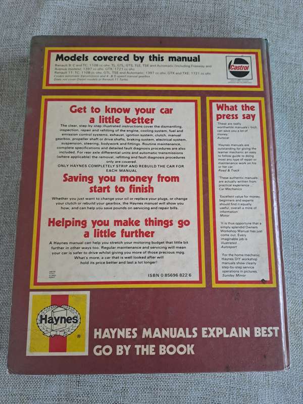 Renault 9 & 11 Owners Workshop Manual 1982 to 1984 - Haynes