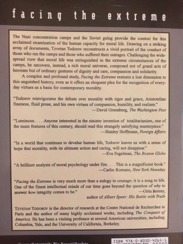 Facing The Extreme: Moral Life in the Concentration Camps - Tzvetan Todorov