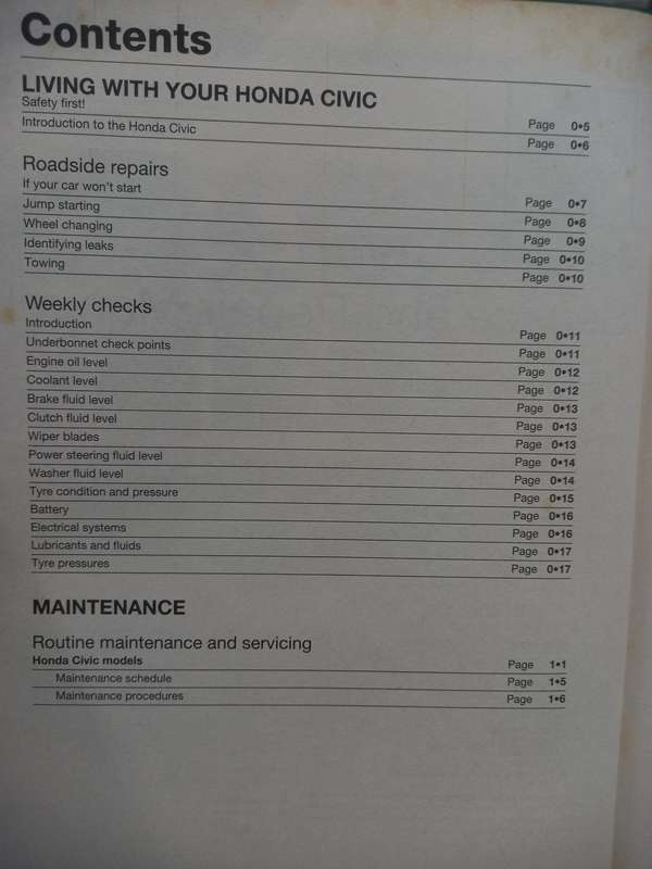 Honda Civic - March 95 - 2000 Petrol - Haynes Service and Repair Manual