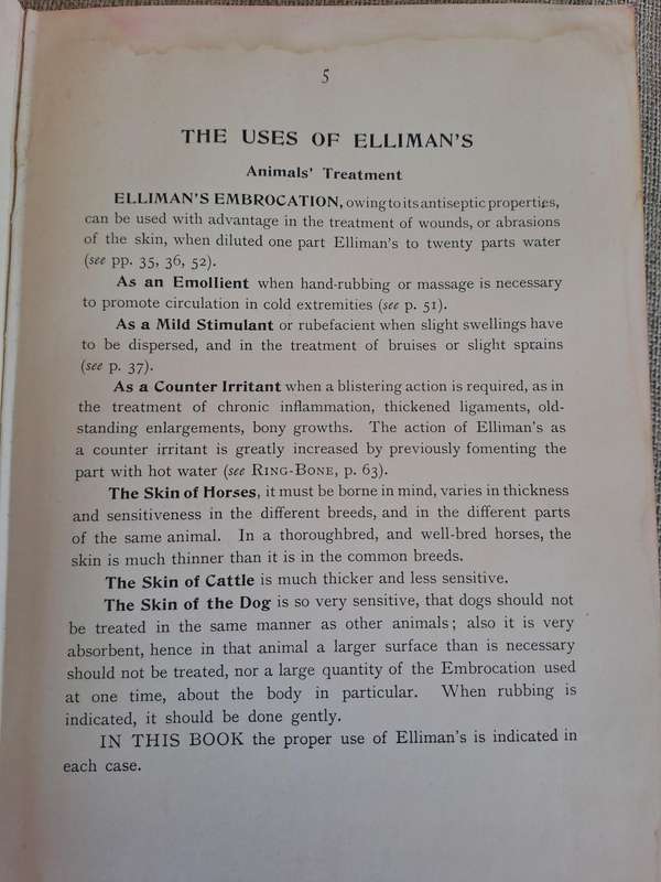 Animals treatment First Aid: Horses Dogs Birds & Cattle, The Elliman E.F.A. book