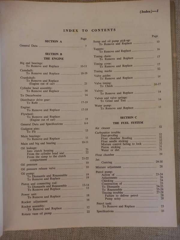 Morris Minor 1000 Service Manual 1957-1961