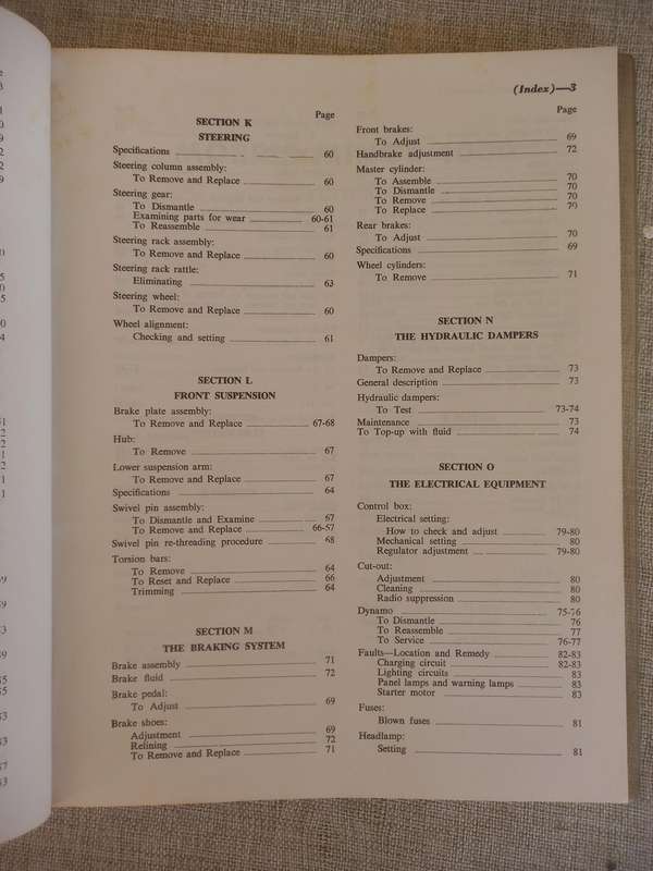Morris Minor 1000 Service Manual 1957-1961