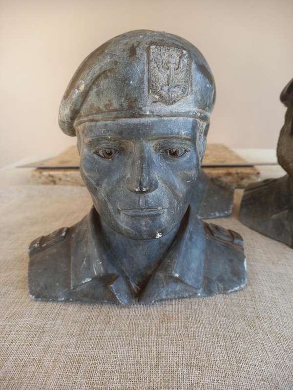 3 Rhodesian Soapstone busts - SAS, Selous Scouts, RLI