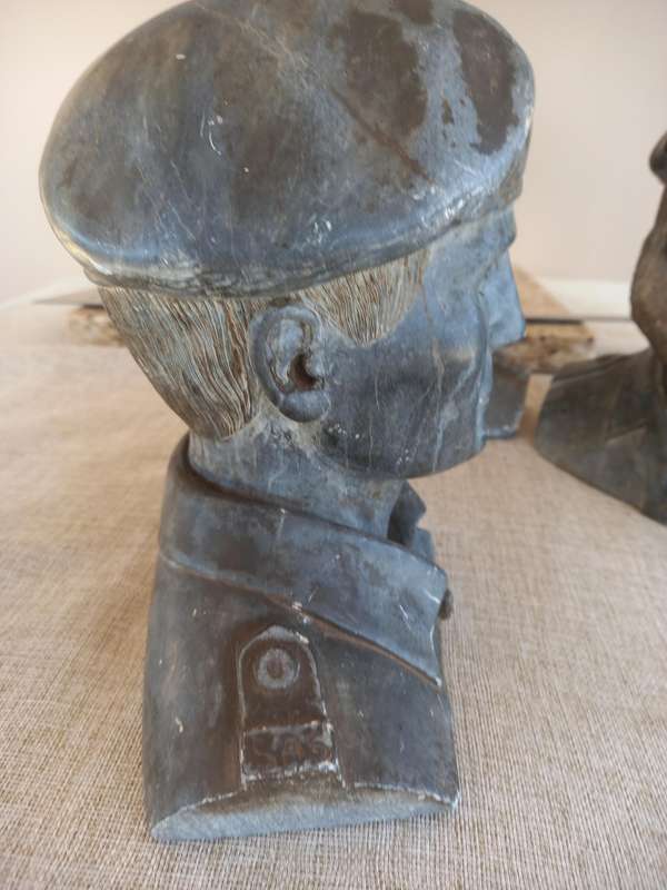 3 Rhodesian Soapstone busts - SAS, Selous Scouts, RLI