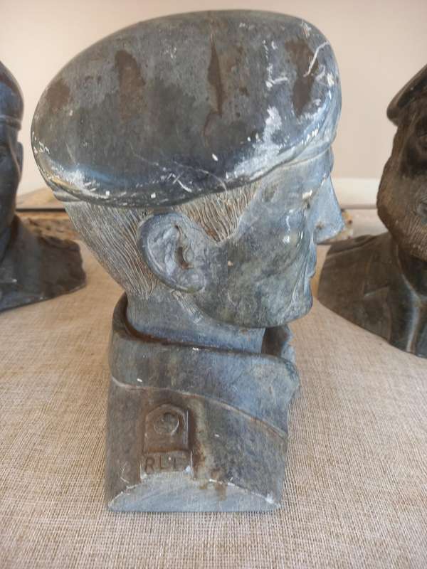 3 Rhodesian Soapstone busts - SAS, Selous Scouts, RLI