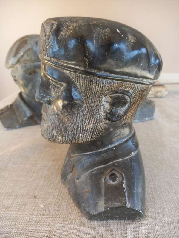 3 Rhodesian Soapstone busts - SAS, Selous Scouts, RLI