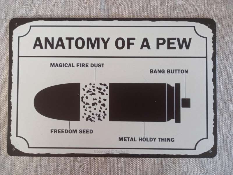 Anatomy of a Pew - Advertising Tin Plate Sign