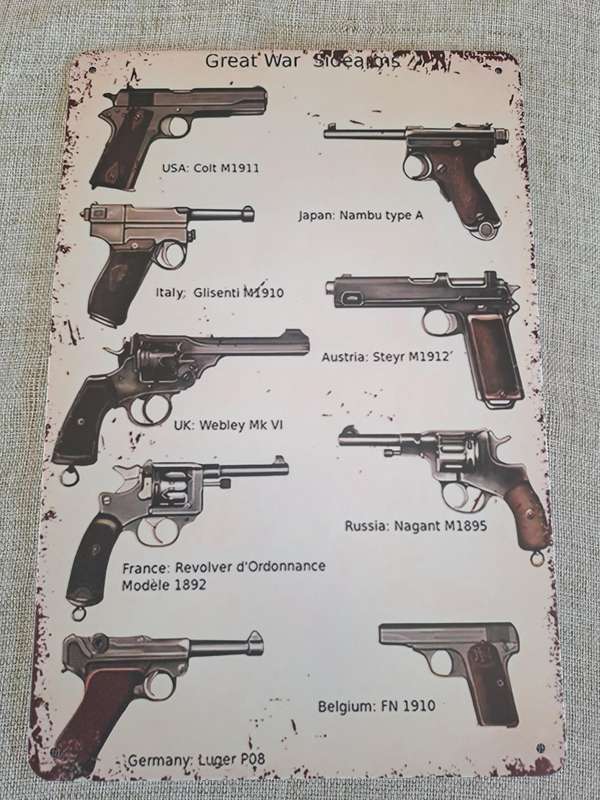Great War Sidearms - Advertising Tin Plate Sign